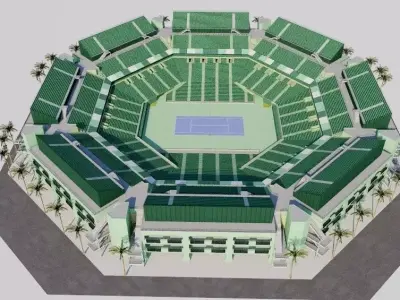 Tennis Center at Crandon Park - Miami Low-poly 3D model