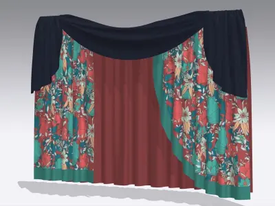Curtain Low-poly 3D model