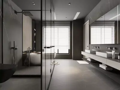 Bathroom full scene 3D model 3D model