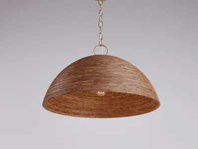  Realistic Rattan Pendant Lights High Detail 3D model