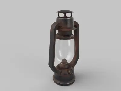 Lantern old fashioned Low-poly 3D model