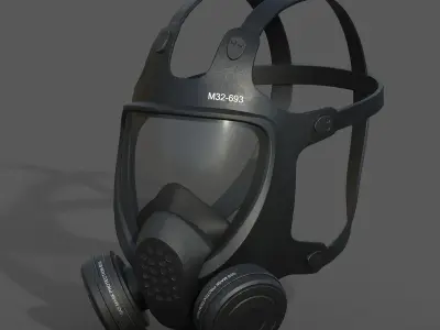 Gas mask helmet 3d safety isolated fantasy human  Low-poly 3D model
