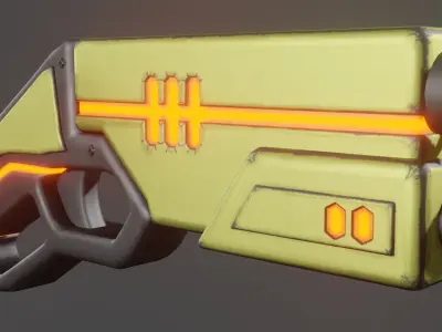 SCI-FI Sawed-off shotgun Low-poly 3D model