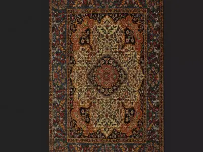 Medieval Flower Design Tapestry Low-poly 3D model