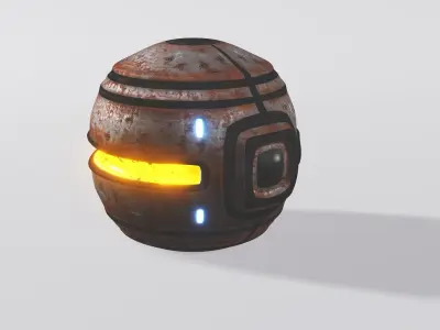 Rusty Robo Orb Low-poly 3D model