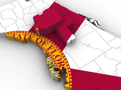 Florida Political Map 3D model