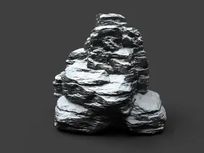 Snowy Rock 4-3 Low-poly 3D model