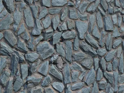 Green slate wall 3D model