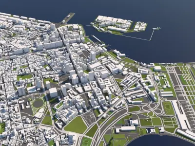 Rio de Janeiro Brazil 50x50km 3D model