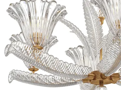 Kalm Kemp Murano Glass Chandelier by Ercole Barovier 3D model