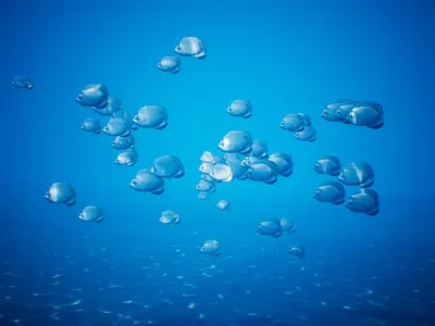 UE4 Fish School System Low-poly 3D model