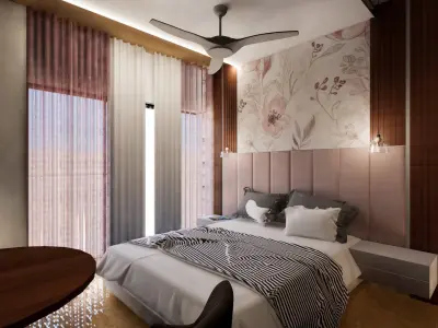 Pinterest Inspired Modern Bedroom Interior design Low-poly 3D model