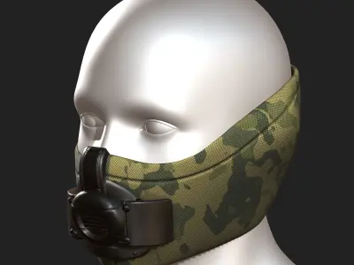 Gas mask protection futuristic technology fantasy human  Low-poly 3D model