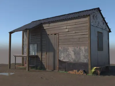 3D Wooden Shed model 3D model