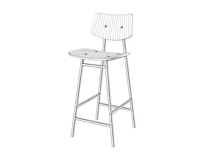 1960 Barchair 3D model