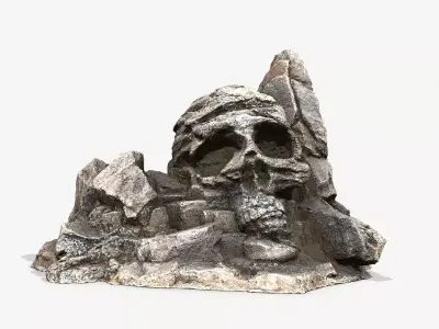 Skull Rock Low-poly 3D model 2