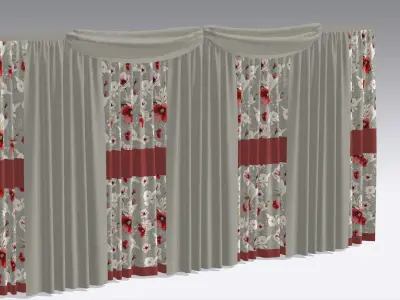 Curtain Low-poly 3D model