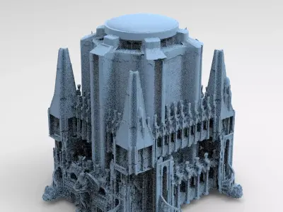 Ancient Hyborian stone temple 3D model