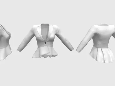 Ladies Peplum Style Jacket Low-poly 3D model