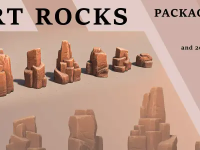 Desert Rocks Low-poly 3D model