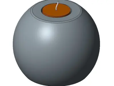 Candle Holder with candle 3D print model