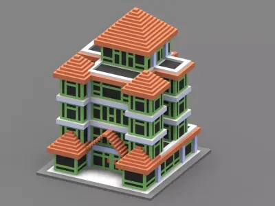 House Voxel - 25 Low-poly 3D model