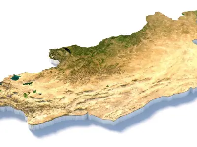 Mongolia Terrain Country 3D model