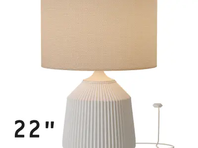Westelm Roar Rabbit Ripple Ceramic Table Lamp 3D model