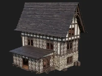 Old Medieval Building 4K Textures GameReady 118 Low-poly 3D model