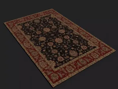 Medieval Style Flower Tapestry Low-poly 3D model