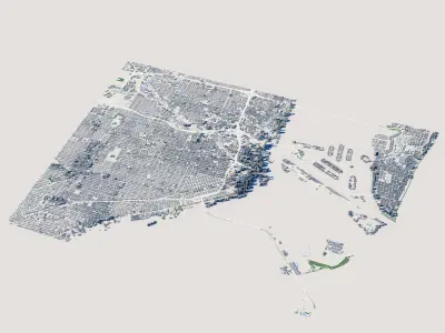Cityscape Miami Florida USA 3D model purchase
