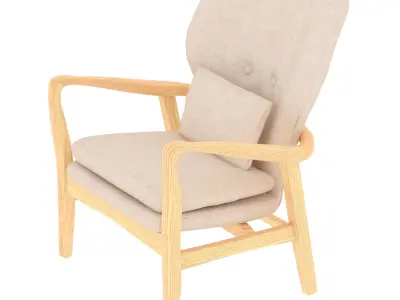beige armchair Low-poly 3D model