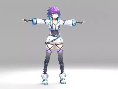 3D character female 3D model
