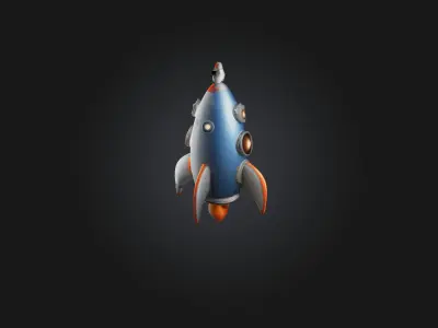 Cartoon Space Rocket 3D model