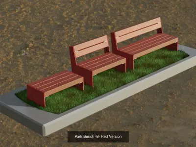 Park Bench -8- 3D Model Pack
