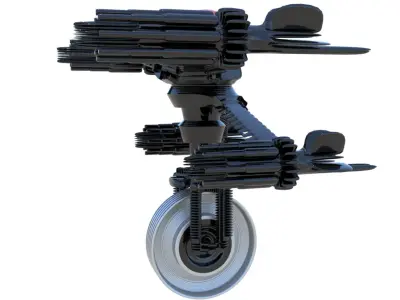 Robot Cyborg Racer SciFI Game Character Low-poly 3D model