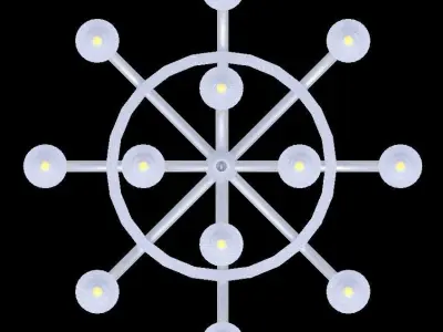 Ceiling hung medieval candle pendant chandelier light fixture  Low-poly 3D model