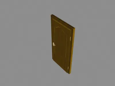 Mahogany inside door Free 3D model