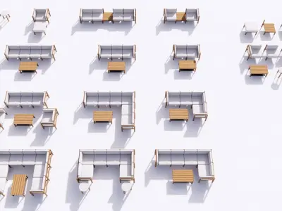 Neighbour Haven modular teak outdoor furniture 3d sketchup model 3D model