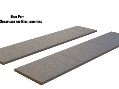 Modular Sidewalks Setbuild Pack Low-poly 3D model