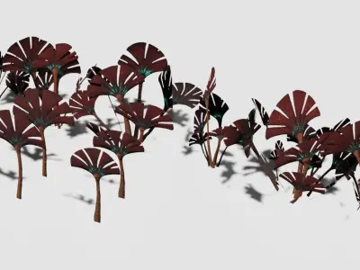 Glowing alien herbs 4 Low-poly 3D model