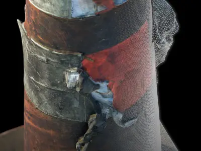 Burned Traffic Cone  Low-poly 3D model