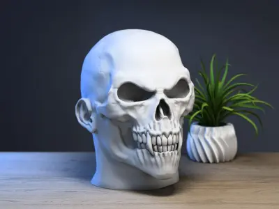 Robot skull human Headphone Stand 3D print model buy