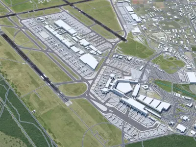 Cologne Bonn Airport 12km Low-poly 3D model