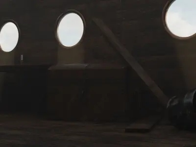 Old Ship Interior 3D model