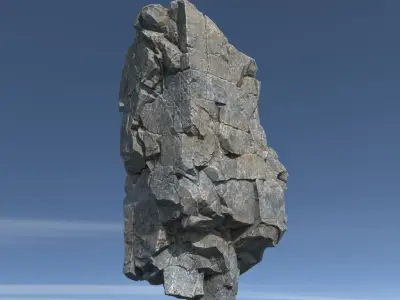 Low poly Gray Floating Island Rock Pack 211205 Low-poly 3D model