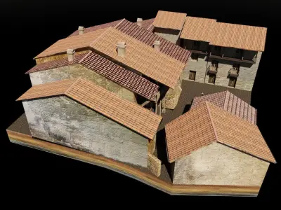 Sequeros town -Salamanca- 3D model