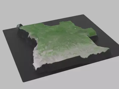 Angola Map Low-poly 3D model