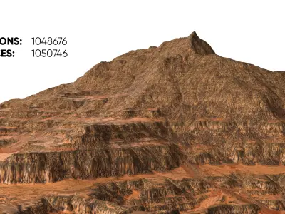 Cartoon mountain terrain 3D model