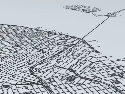 San Francisco Road Network and Streets 3D model